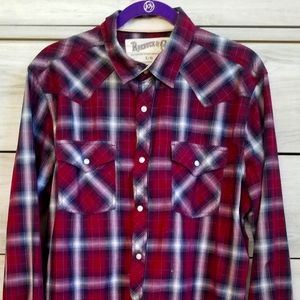 Roebuck & Co. L/S Red/White/Black Plaid Shirt
